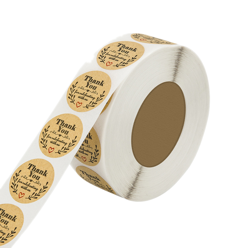 500 Thank You Stickers Scrapbooking Label Wedding Stickers Adhesive Sticker Kraft Round Labels 8x5x4cm