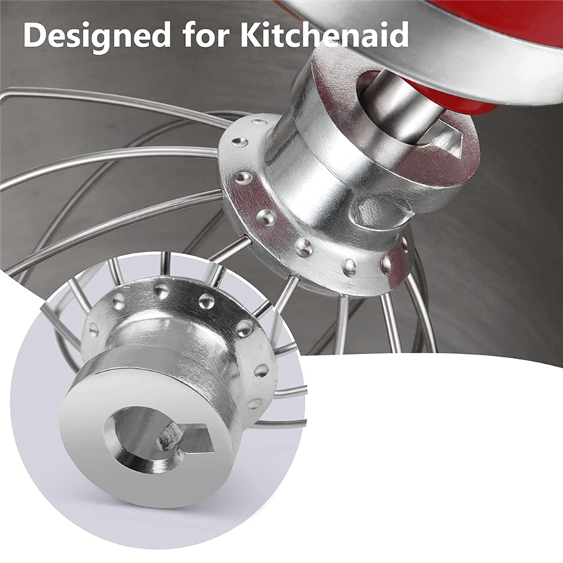 Wire Whip for Kitchenaid Stand Mixer 5QT Lift and 6QT, Whisk Attachment, Stainless Steel Egg Cream Stirrer Accessories. 
