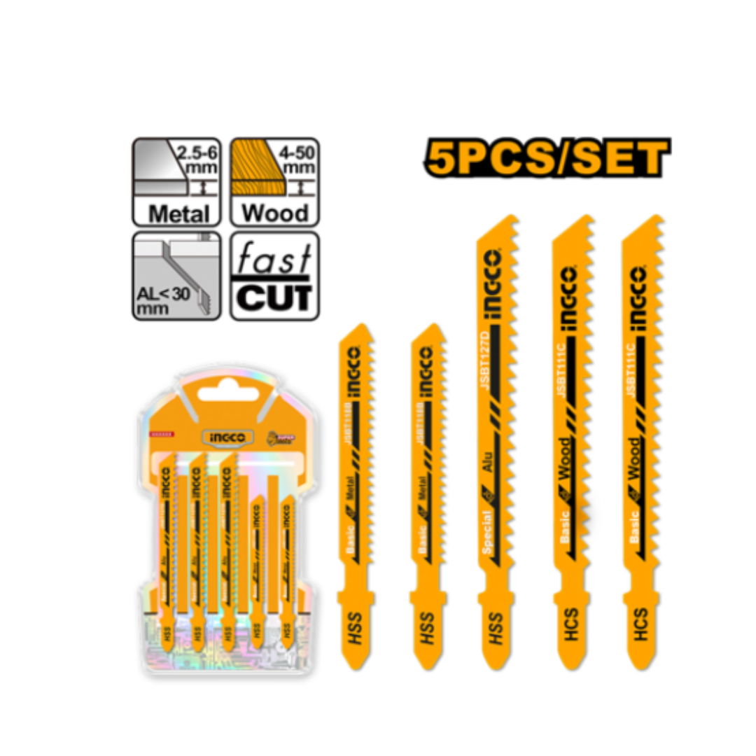 Jig Saw Blade Set 5Pcs Ingco – AKJ0051. 