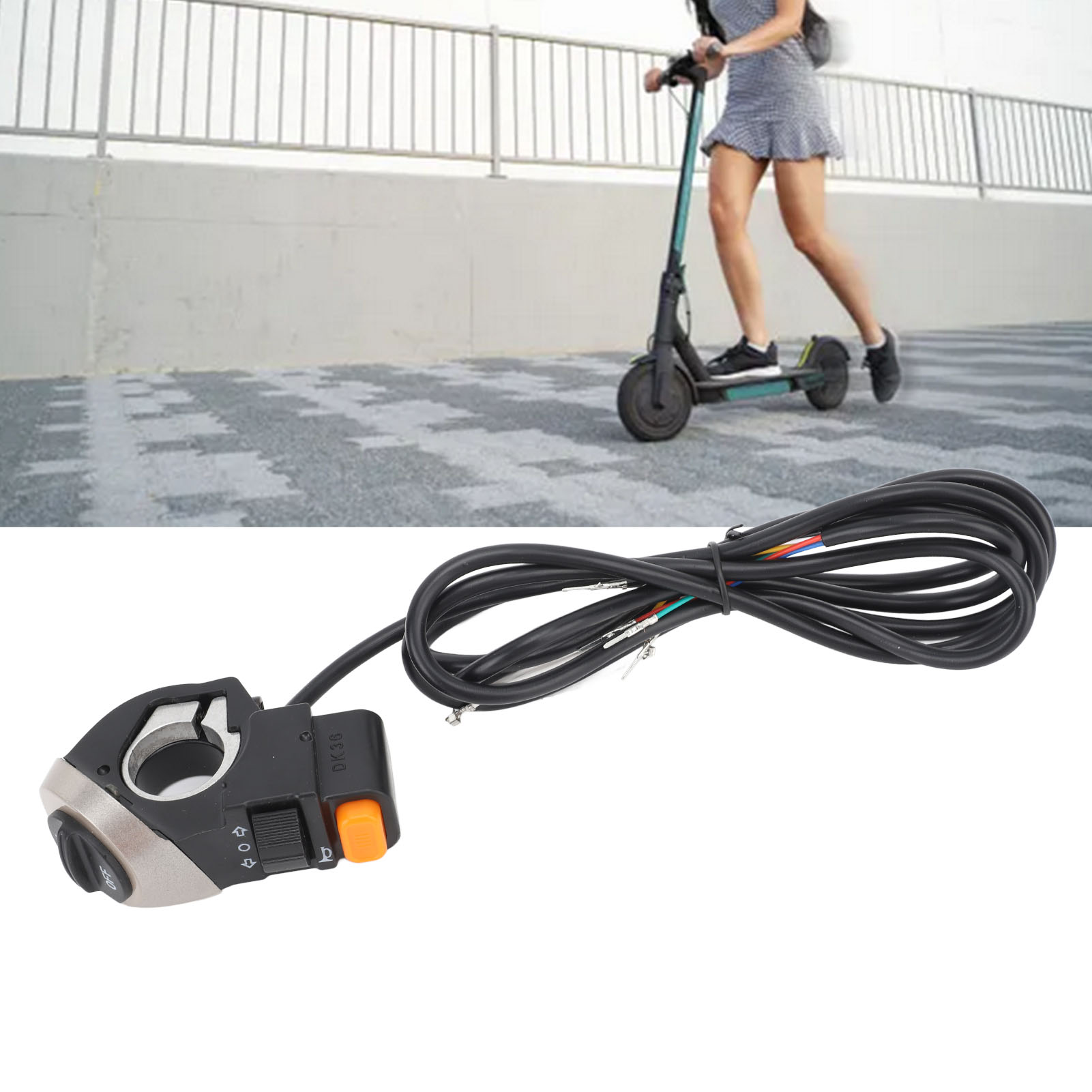 Scooter Control Switches Assembly Easy Installation Electric Scooter Power Switch Assembly with Connector for Electric. 