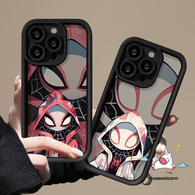 Cartoon Marvel Cool Spider-Man Couple Case For Redmi 9C 13C 12 10A 9A 9 12C A2 A1 10C 9T Note 8 10 9 11 12 10s Pro Max Poco M3 C55 X5 Mi 11 12 Lite Trend Brand Angel Eye Soft Cover. 