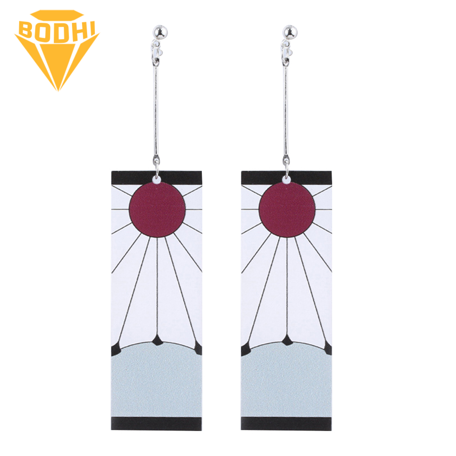 Stud Earrings Rectangle Drop Anime Design Acrylic Anime Jewelry Accessory Earrings for Daily Wear. 