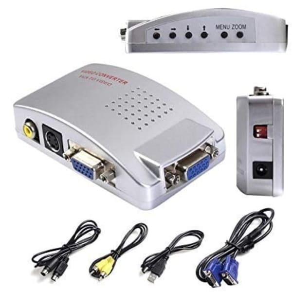 VGA to AV / S-Video / RCA Composite Video Converter - Silver