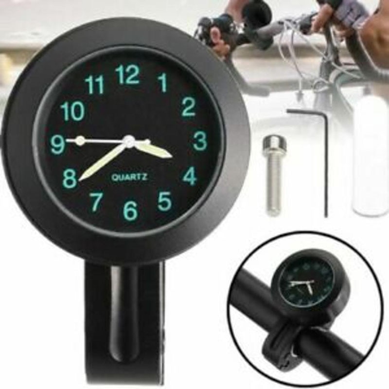 Mini Universal Waterproof Bike Watch Glow In Dark Clock Motorcycle Alluminum Alloy Dial For Mounting Bicycle Handlebar -Handlebar Clock. 
