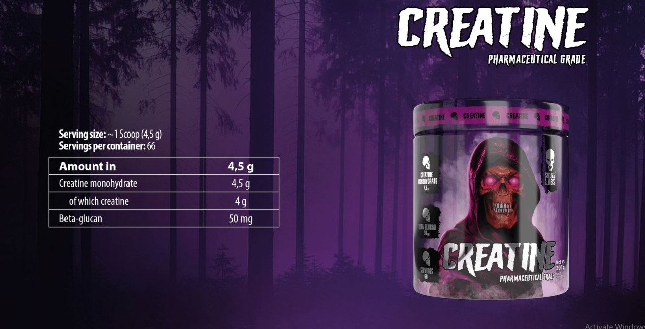 SKULL LABS Creatine 300g (60 Servings). 