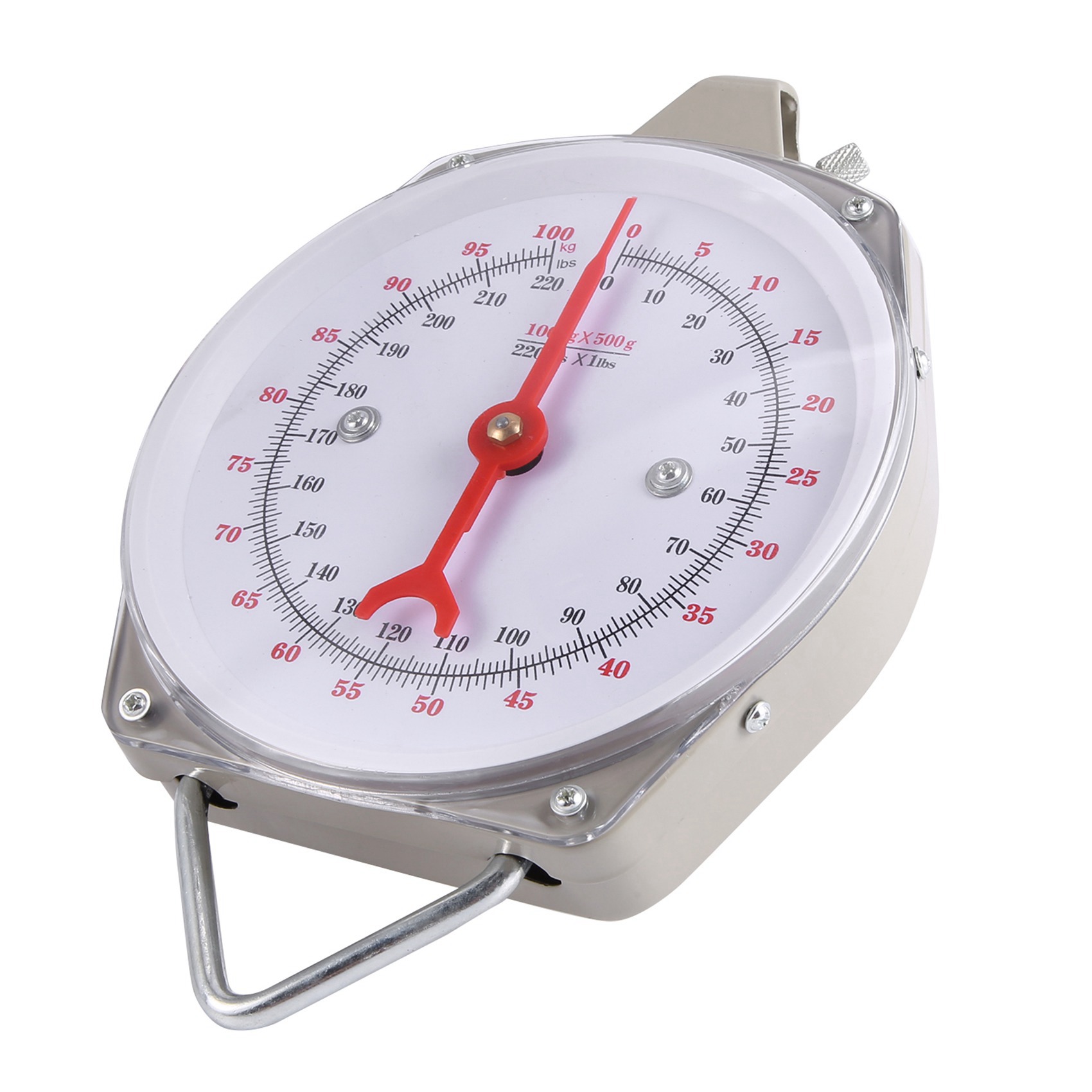100Kg 220Lbs Hanging Scale Capacity Alloy Mechanical Hanging Scales with 12 Hook. 