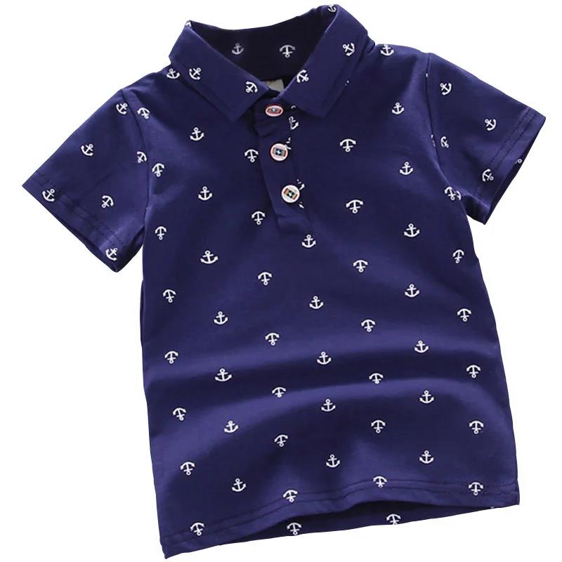 Direct Sale Cotton Shirt Top 2024 Summer New Baby Kids Boys Fashion Breathable Print Short Sleeve Lapels. 