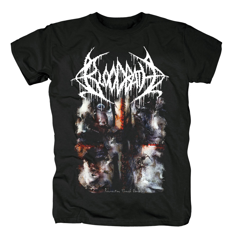 Heavy Metal Bloodbath Ressurection Through Carnage T-shirt Rock Band Street Wear T Shirts Harajuku Mens Short Sleeve Tee Tops