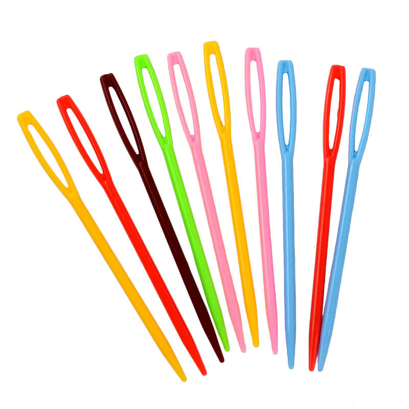 05 Plastic Needles Knitting Crochet Tapestry Wool Yarn Needles Children DIY Sweater Weaving Tools. 