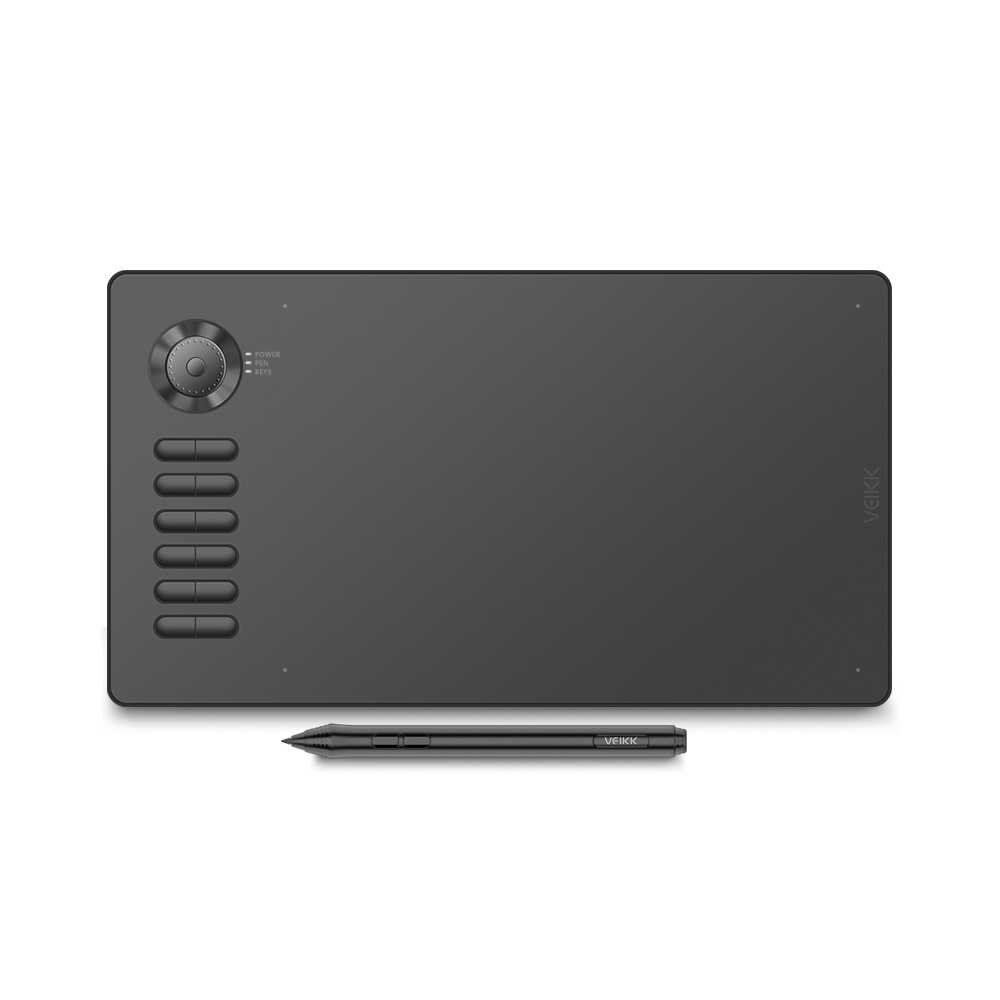 HXSJ Veikk A15Pro Di-Gital Drawing Tablet 10X6 Inch Active Area Graphic Tablet 5080Lpi Resolution Type-C With Charge-F-Ree Passive Pen Red. 