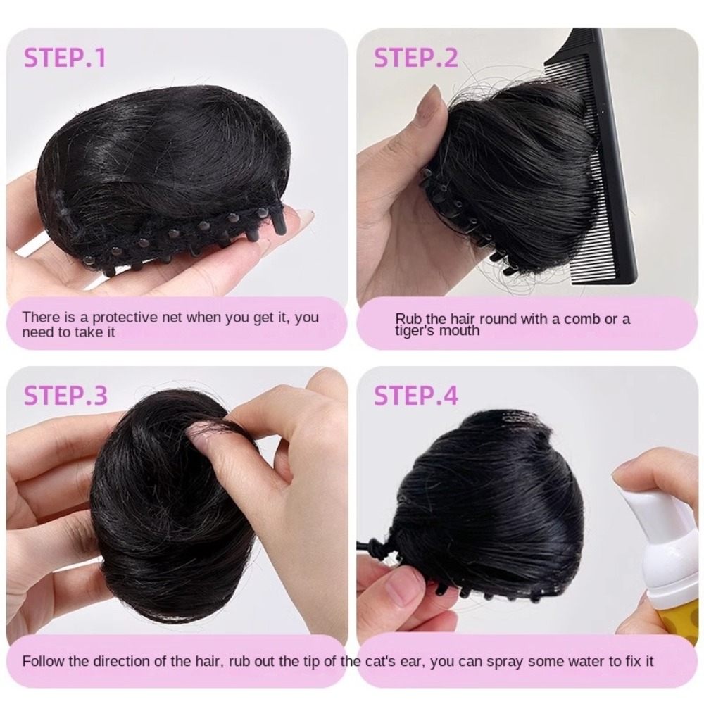 Exquisite Marie Cat Cat Ears Hair Bun Bow Choker Set Anime Hand Made Cat Ears False Hair Pieces Kitten Jewelry on Neck Bow Satin Necklace Decoration. 