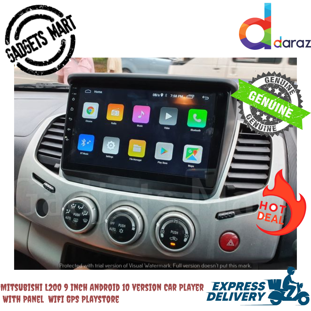 Mitsubishi L200 9 Inch Android 10 version Car Player With Panel  WIFI GPS Playstore