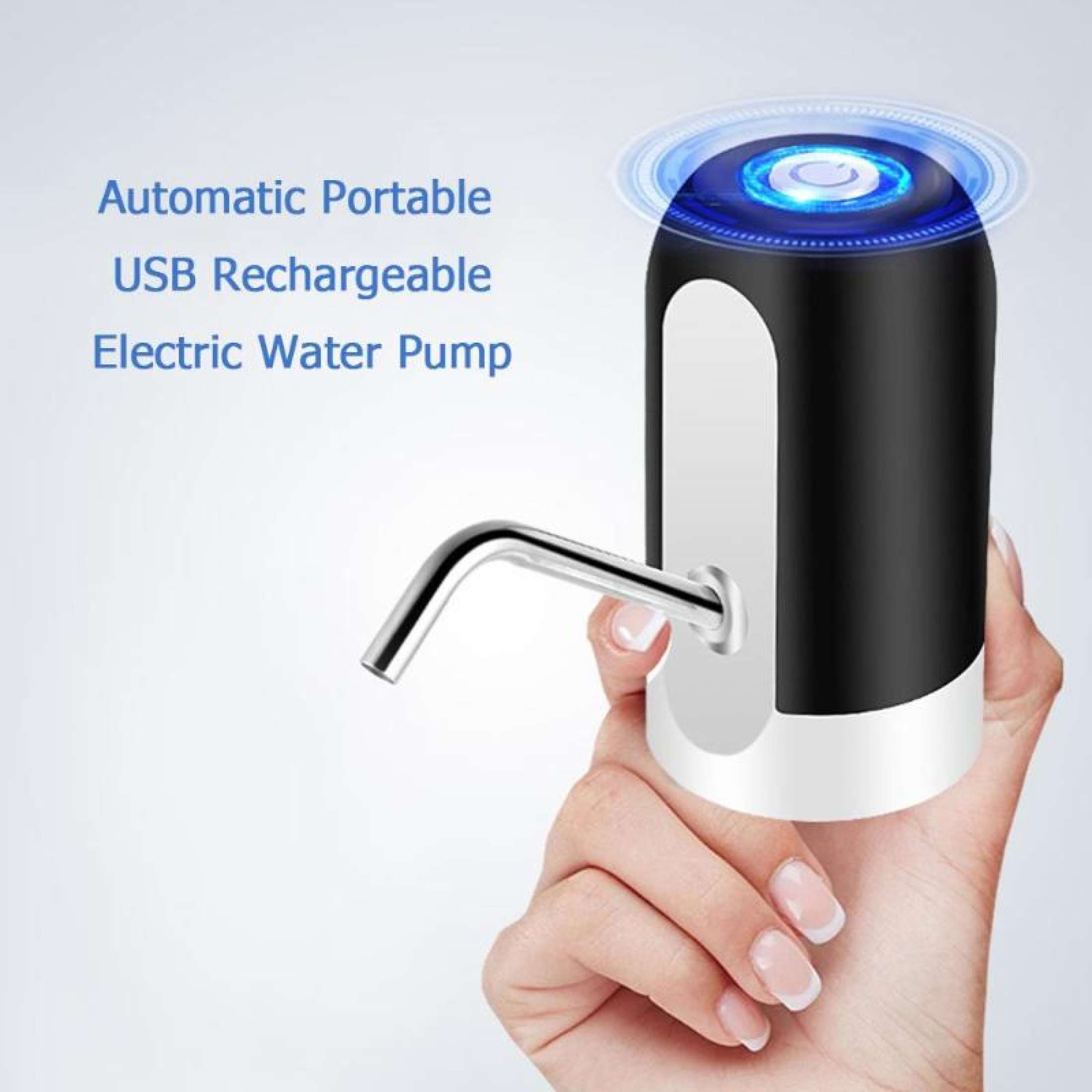 Portable Water Pump Rechargeable Electric Water Dispenser, with USB Cable for 19L and 5L Water Bottle. 