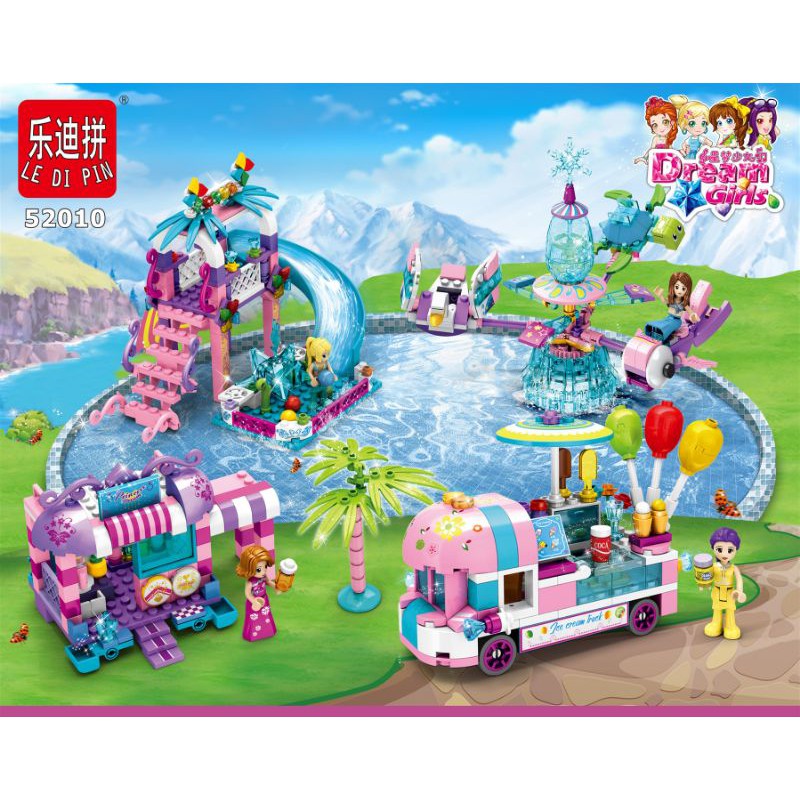 Dream Girls Play Paradise Scene Children's Puzzle Assembling Le Di Pin Legos Building Blocks Set