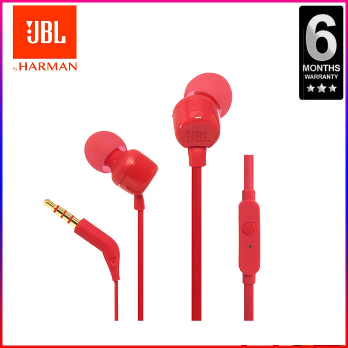JBL T110 Wired Earphone handfree Headset Branded for Music (Authentic JBL- Serial can be verified on JBL Official Site). 