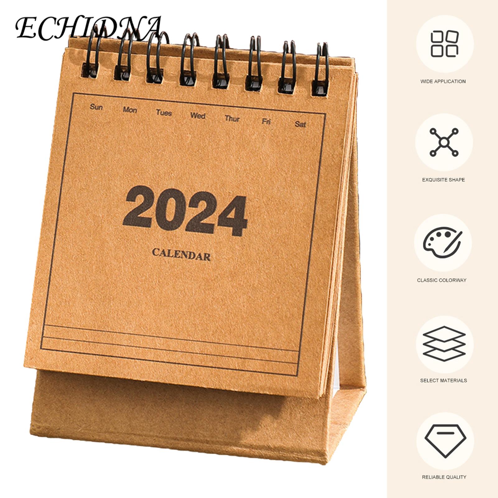 Coil Design Calendar 2023-2024 Mini Desk Calendar Standing Flip Monthly Planner for School Home Office Buyers' Favorite Portable Pocket Calendar. 