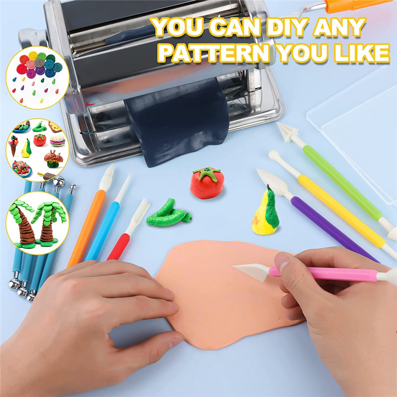 Polymer Clay Tools Stainless Steel Polymer Clay Extruder Manual for Kids Adults Clay Pottery Craft Making. 