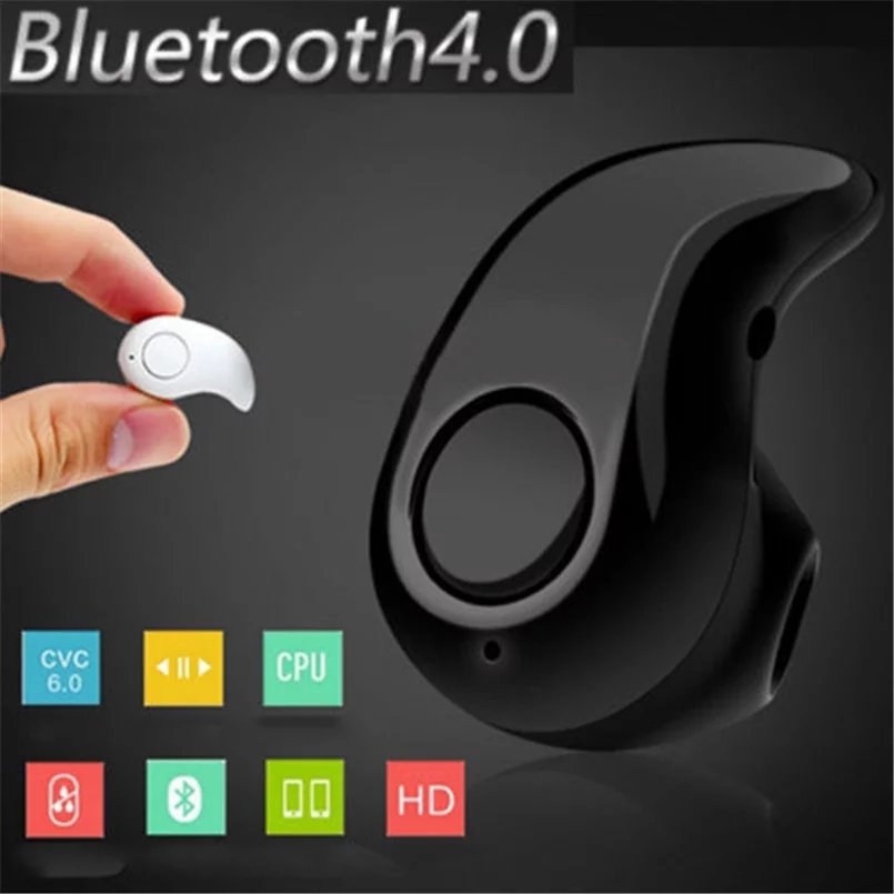 Mini  Wireless Earbud, Sweatproof Bluetooth Earphone with Mic Headphone, Single Invisible Sports In Ear Headset Bluetooth Headset Earphones Mini S530 Invisible Music 4.0 In-Ear Wireless Headphone Earbuds For All Smart Phones tablet. 