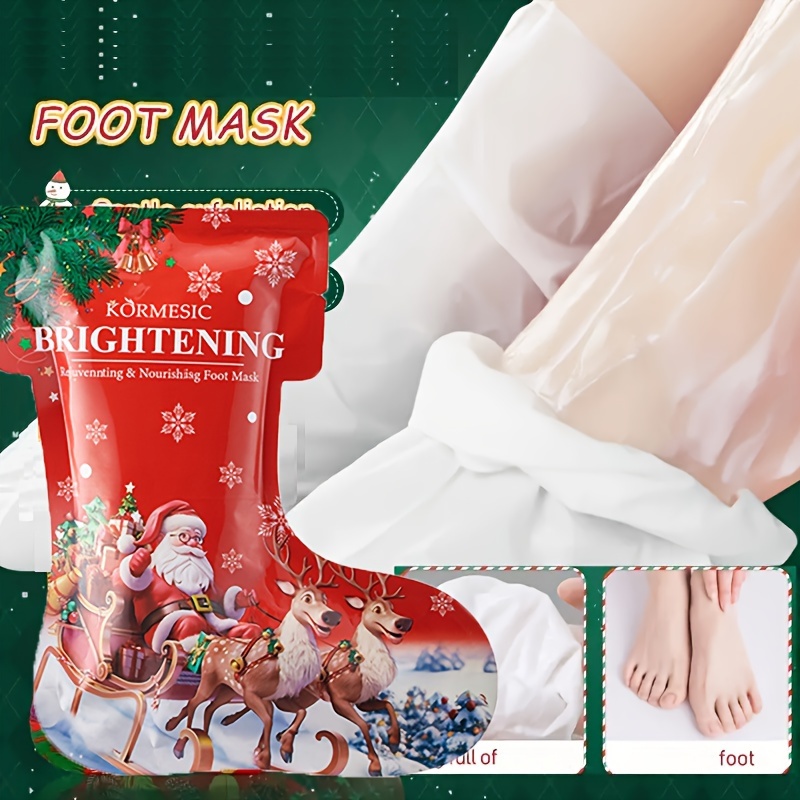 KORMESIC Christmas Foot Mask, GW279, Moisturizing & Nourishing Foot Care, Hypoallergenic, Alcohol-Free, Aloe Fragrance, Glycerin Formula, No Additional Components. 