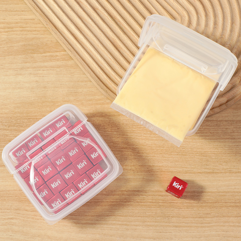 Japanese cheese slice storage box refrigerator sealed fresh-keeping box flip butter block packaging box onion ginger garlic seasoning box. 