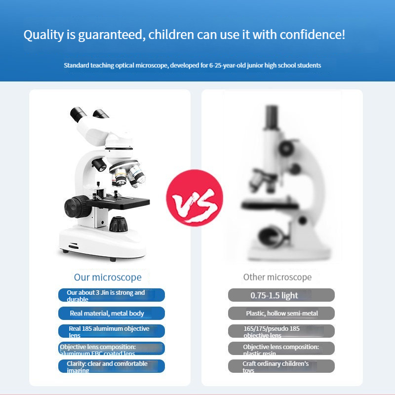 Binocular 30000 Times Children Elementary School Students College Biological Science Laboratory Special HD Microscope Factory Direct Sales. 