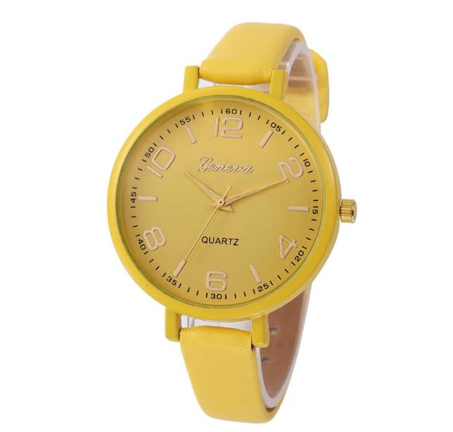 肌触りがいい Women Casual Checkers Faux Leather Quartz Analog Wrist Watch