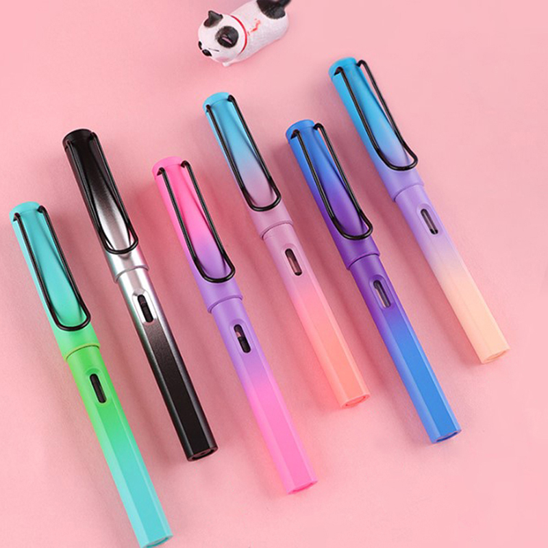 Fountain Pen Fashion Popular Plastic Colorful Classic Business Gift Ink Pens Nice Office Pen Gift Gradient Color. 