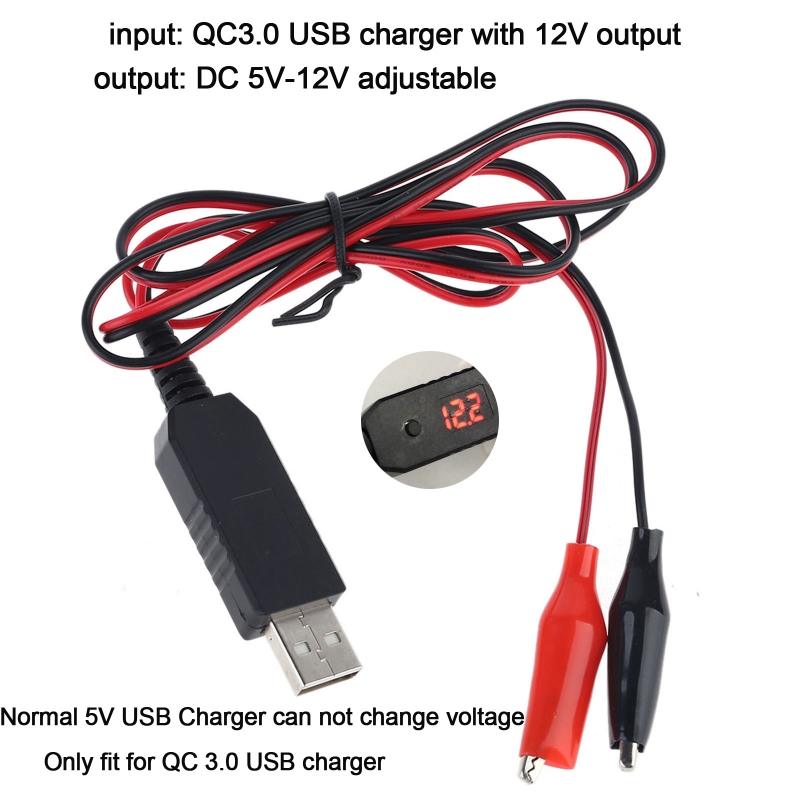 【FOOT SOFA】QC3.0 USB to 5V 6V 8.4V 12V AA AAA 9V Battery Eliminator Can Replace 4-8pcs AA AAA Batteries Adjust Voltage Cable. 