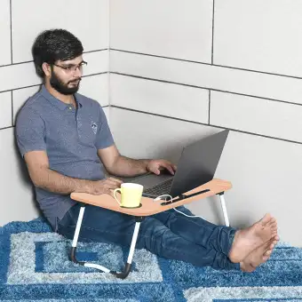 Wooden Foldable Laptop Table Portable Standing Bed Desk