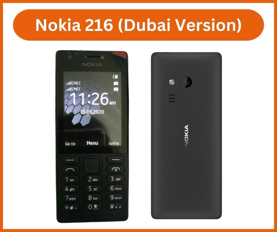 Nokia 216 SIM Free 2G-only Feature Phone, Cell Phone 2.4" 2G Bluetooth Button Phone, Dual Sim Mobile Phone, Nokia 216 Dual SIM 16Mb RAM Mobile Phone (Dubai Version)