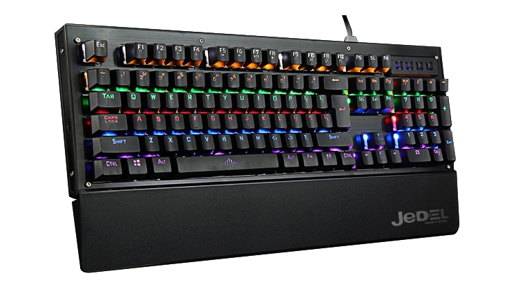 JEDEL KL90 RGB MECHANICAL GAMING KEYBOARD W/ WRISTPAD USB (BLUE SWITCH)