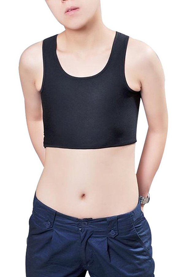 【ALLGOOD】 Velishy Short Chest Vest  Buckle Binder Trans Black