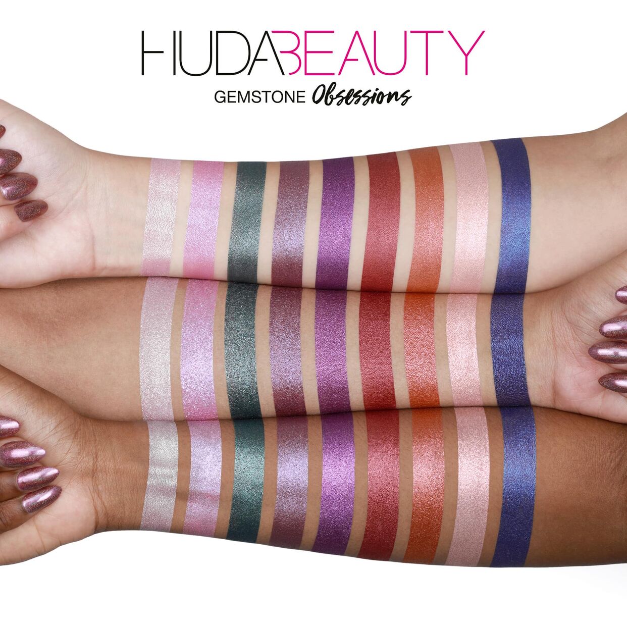 Huda Beauty - Obsessions Eyeshadow Palette - Gemstone First Copy. 