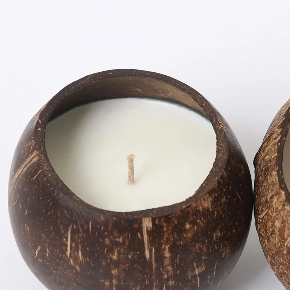 Coconut Shell Candle Holder Candlestick Natural Coconut Bowl Desk Organizer Coconut Shell Candle Holder (No Candle) Home Decor. 