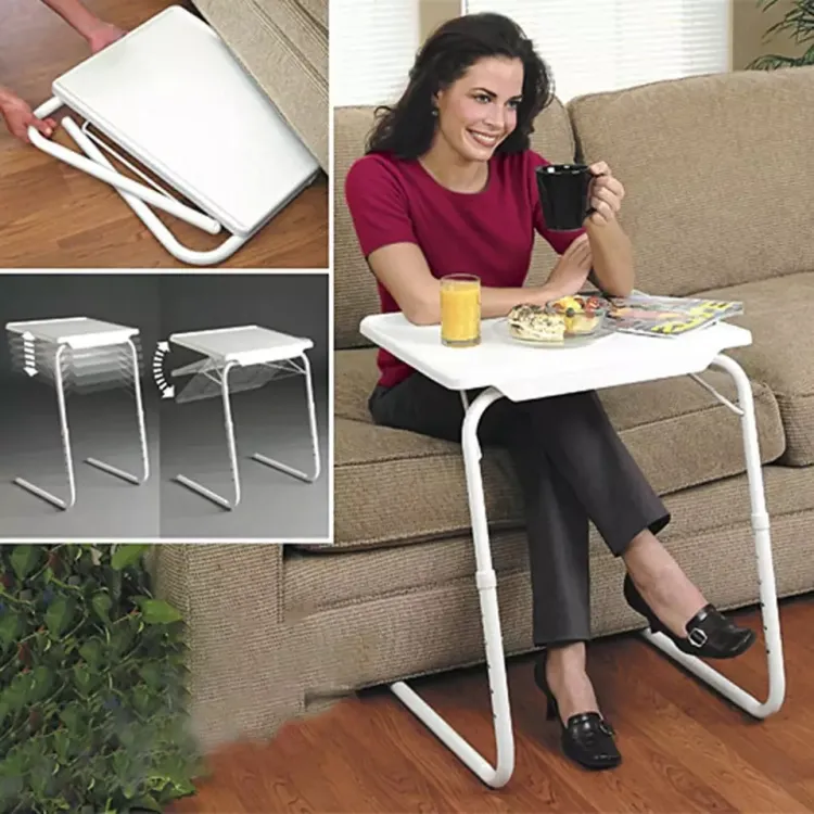 Table mate ii folding tv tray deals and cup holder with 6 height 3