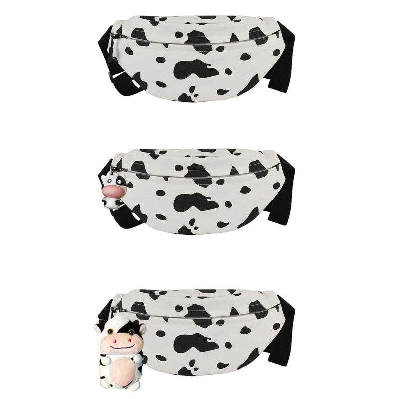 【Hottest Trends】Women Cow Print Waist Fanny Pack Belt Pouch Travel Hip Bum Shoulder Bag Purse Bag Hot. 