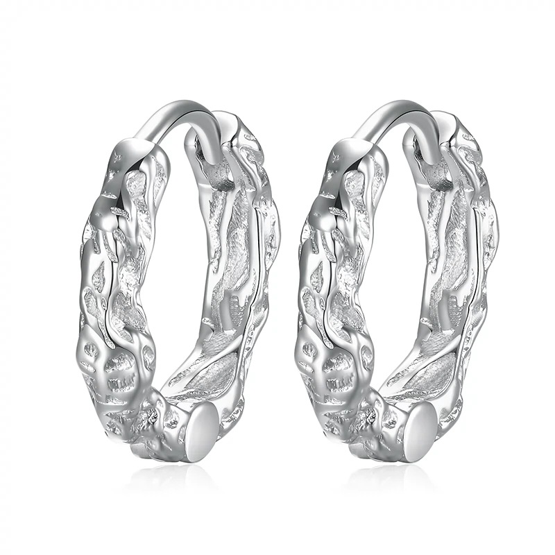 s925 Sterling Silver Sinomenium Acutum Ear Clip Men's Fashion ins Black Personalized Hip-Hop Street Advanced Sense Heavy Industry Internet Influencer Earrings. 