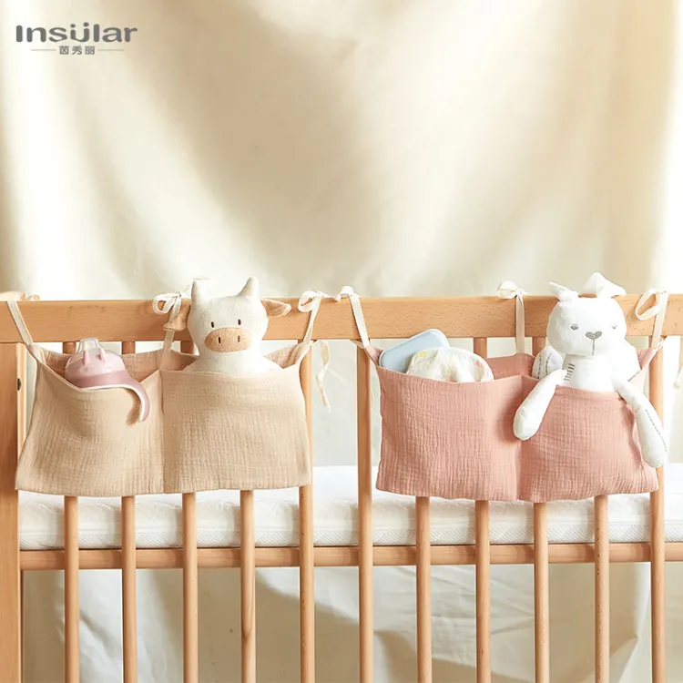 Baby Crib Hanging Storage Bag Stroller Pure Cotton Multifunctional