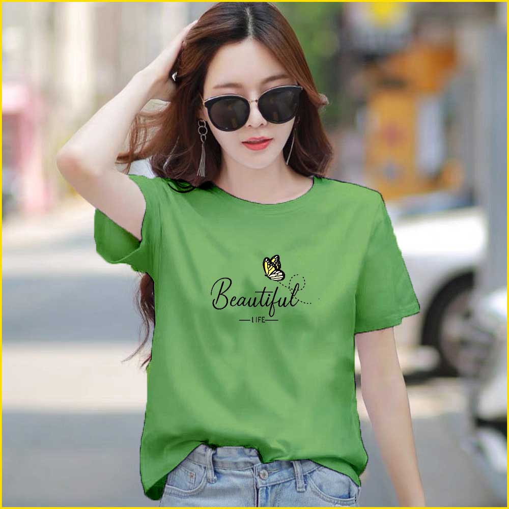 Green t shirt girl sale