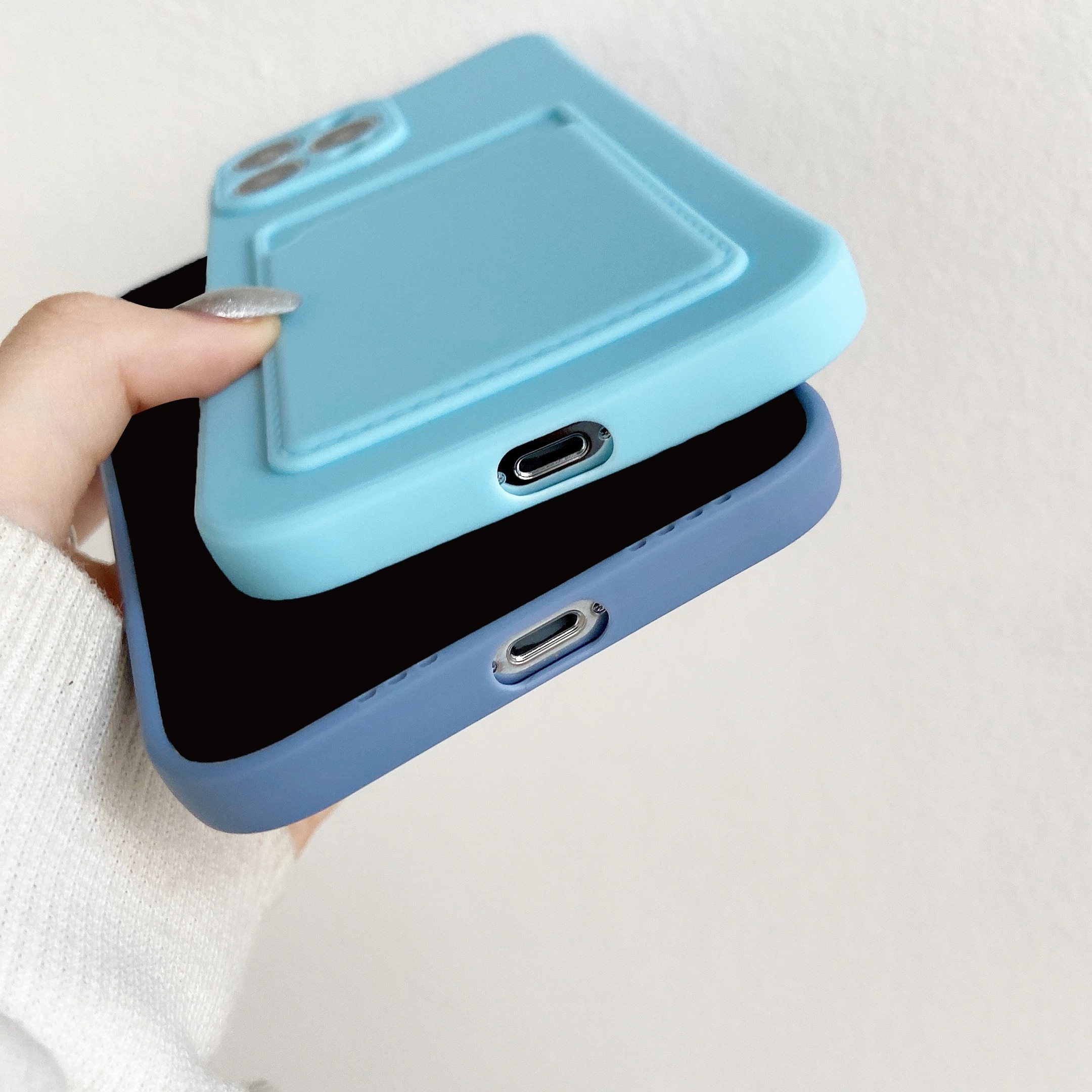 【ThinkWay】Luxury Card Holder Phone Case for iPhone 13 12 Pro Mini 11 XS Max XR 6 6S 7 8 Plus TPU Wal Soft Back Cover Shockproof Coque. 