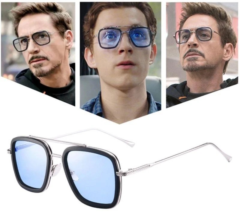 Tony Stark Sunglasses Men Metal Avengers Iron Man Square Sun