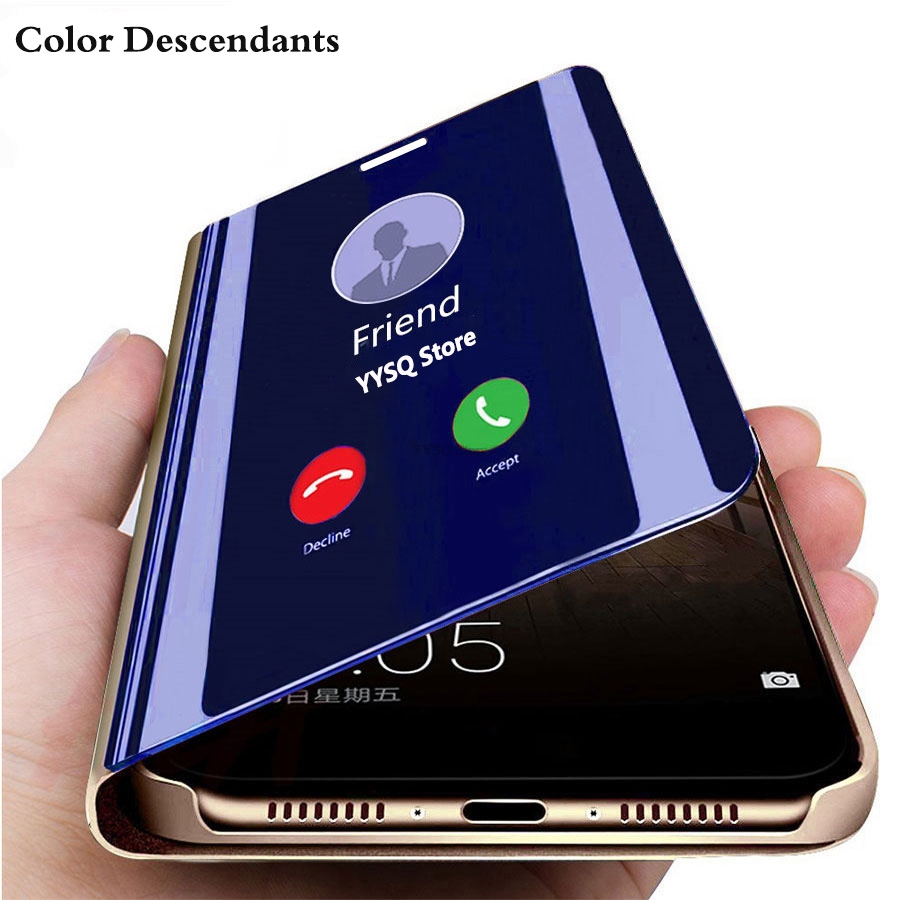 Mirror Smart Flip Case For Samsung Galaxy A80 Cases Etui Leather Phone Cover For Samsung A80 A 80 A8 0 SM-A805F Magnetic Case
