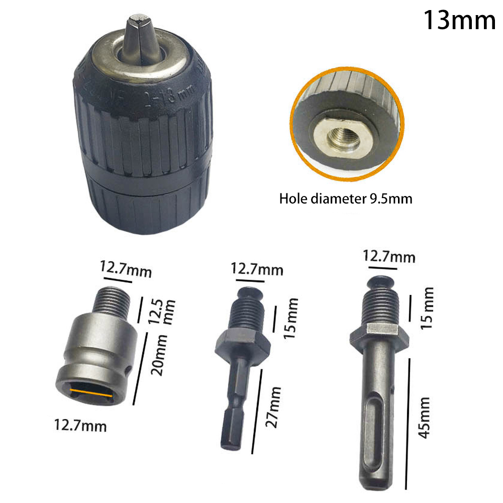 New Arrive 213mm Keyless Drill Chuck 1/220unf With 1/2 Chuck Adaptor