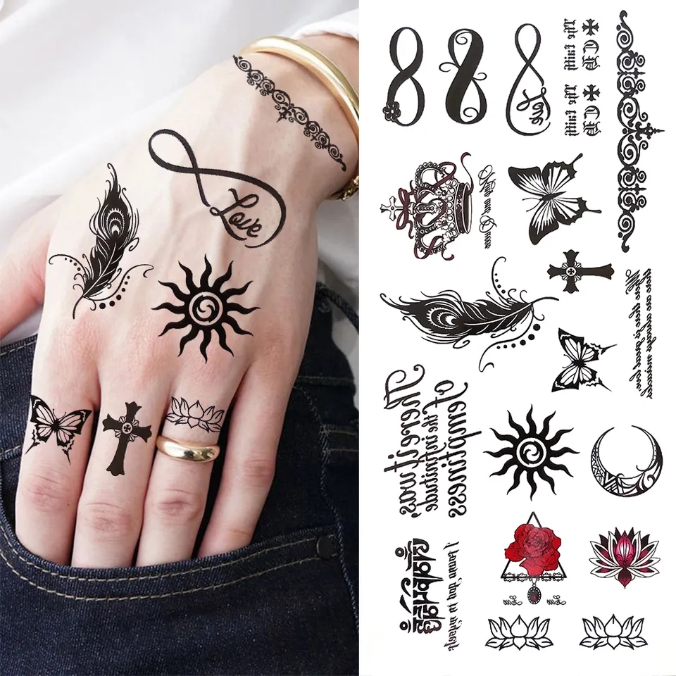 Waterproof Temporary Tattoos Card Ladies And Gents Tattoo Stickers For Girls And Boys. 