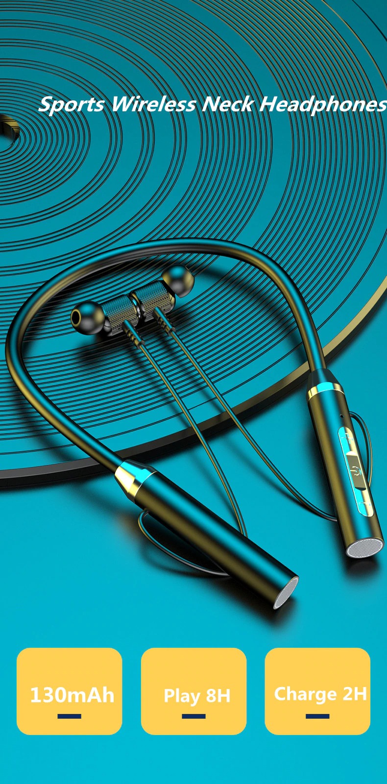Wireless Headphones Bluetooth 5.0 Neckband Earphones Magnetic Sports Waterproof TWS Earbuds Bluetooth Headset With Microphone Mic. 