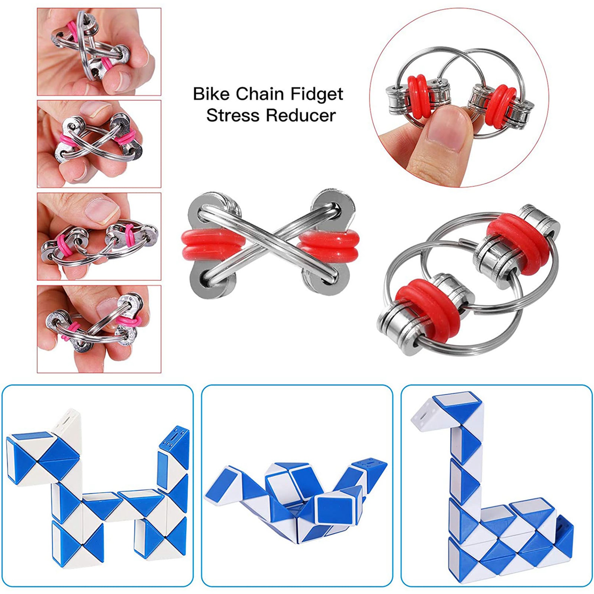 Sensory Fidget Toys Set, 35Pcs Stress Relief Toys Anti-Anxiety Tool Kit Carnival Prizes s Children. 