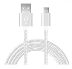 Nylon Micro USB Charger Cable for iRulu eXpro P2 for HomTom HT50, HT30, HT27, HT17, HT10, HT7 Pro Data Sync Charging Cable. 