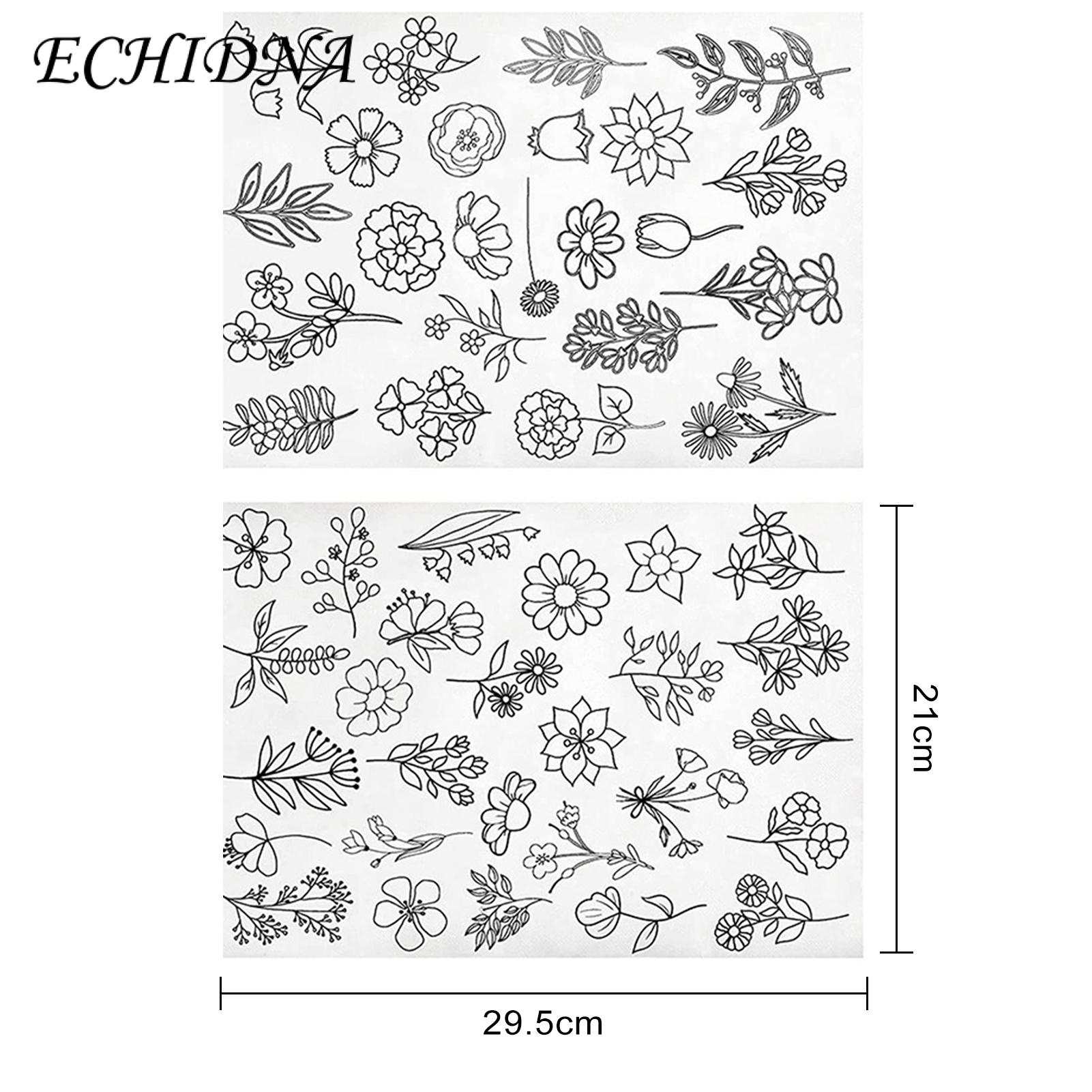 Peel Stick Embroidery Pattern 50pcs Easy to Use Beautiful Flower Leaf Embroidery Patterns for Home Diy Craft Embroidery Pattern. 
