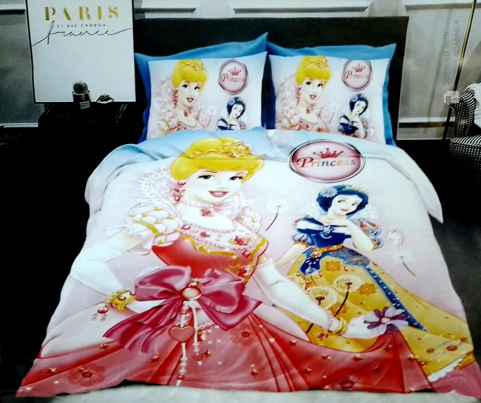 3D Bedsheets - King Size (90*100) / Frozen & Princes