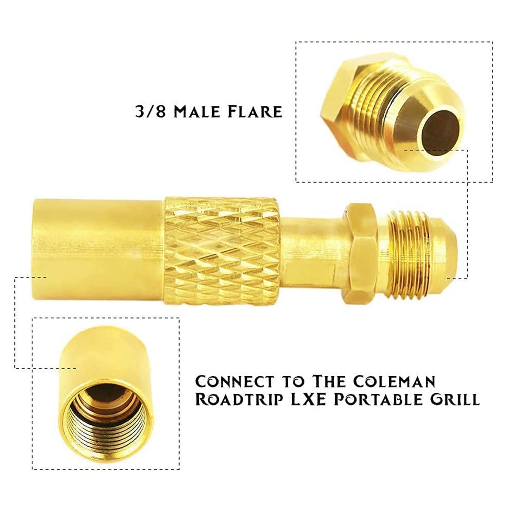 5Ft Propane Adapter Hose and Regulator Replacement Kit for Coleman Roadtrip Grills,QCC1 Low-Pressure Propane Adapter. 